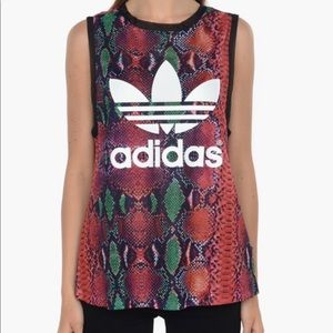 Adidas Multicolor Muscle Tank - Sheer Snake Print